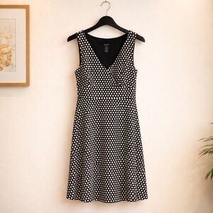 Spense Missy 12 Polka Dot MIDI Cotton Spandex Sleeveless Dress.